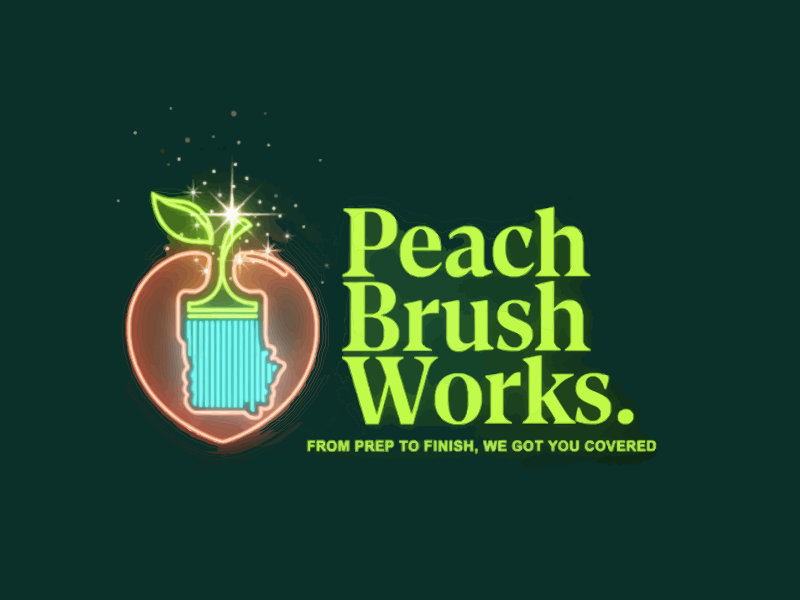 Peach Brush Works logo design by mjmdesigns