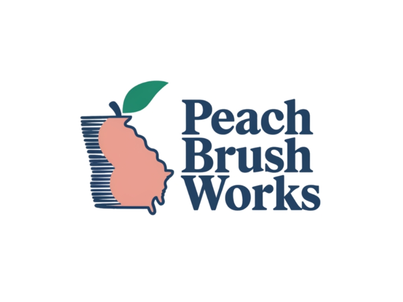 Peach Brush Works logo design by Marena
