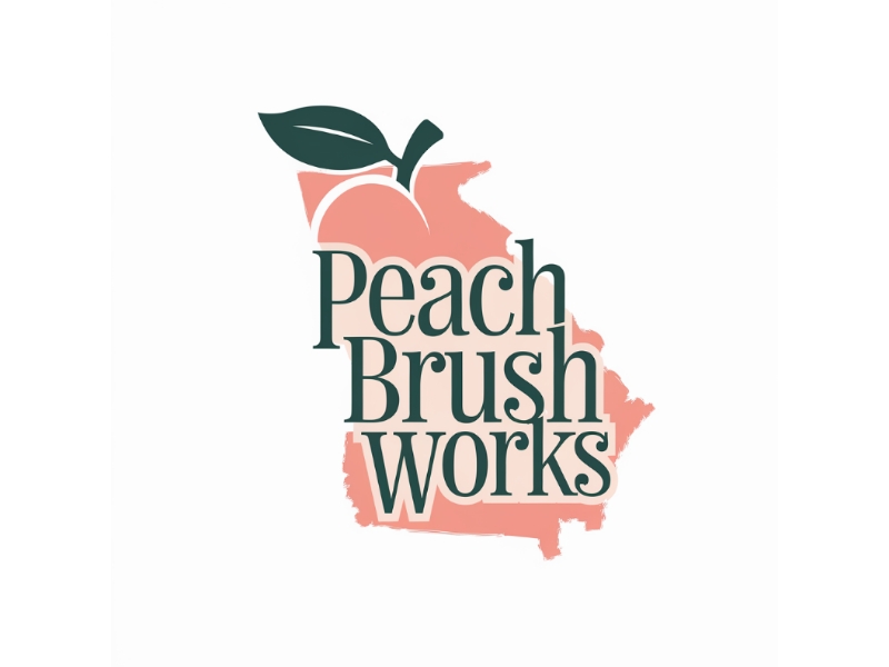 Peach Brush Works logo design by Marena