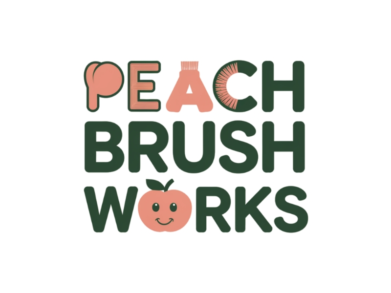 Peach Brush Works logo design by Marena