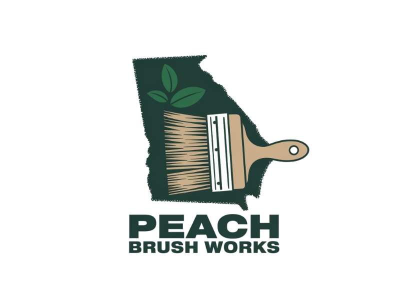 Peach Brush Works logo design by Marena