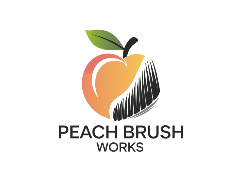 Peach Brush Works logo design by Marena
