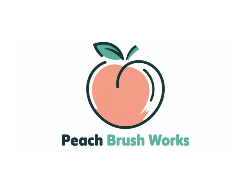 Peach Brush Works logo design by Marena