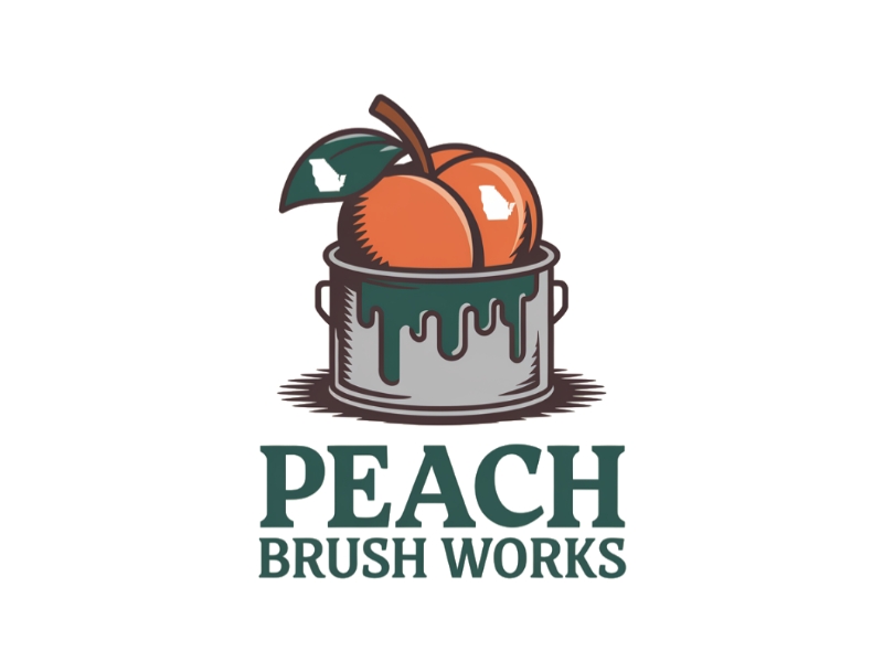 Peach Brush Works logo design by Marena