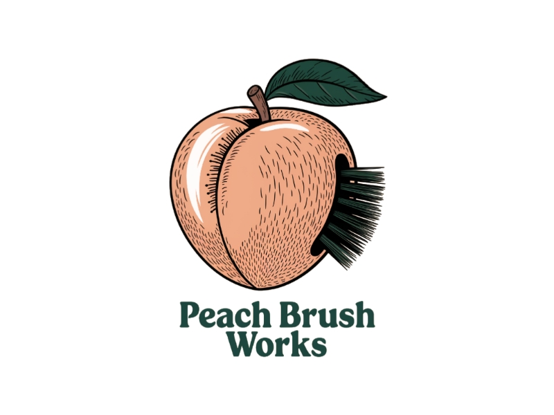 Peach Brush Works logo design by Marena