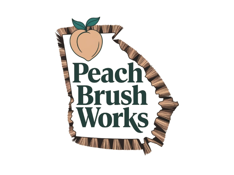 Peach Brush Works logo design by Queen D