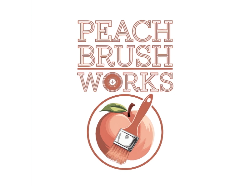 Peach Brush Works logo design by Queen D