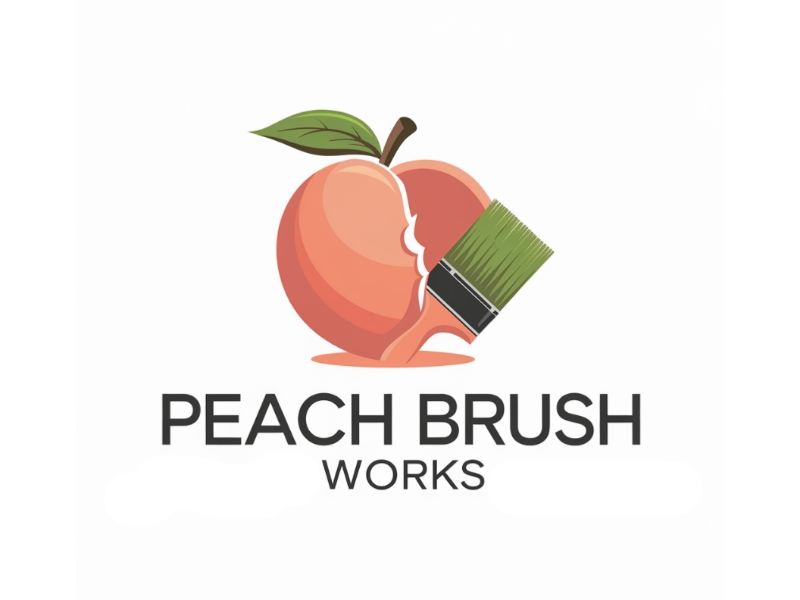Peach Brush Works logo design by Queen D