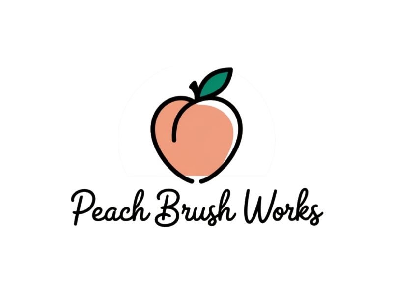Peach Brush Works logo design by Queen D