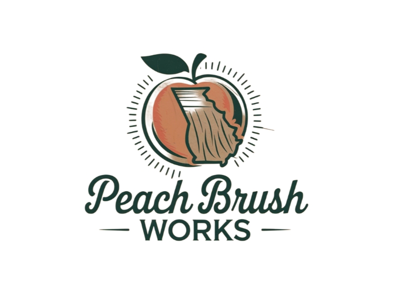 Peach Brush Works logo design by Queen D