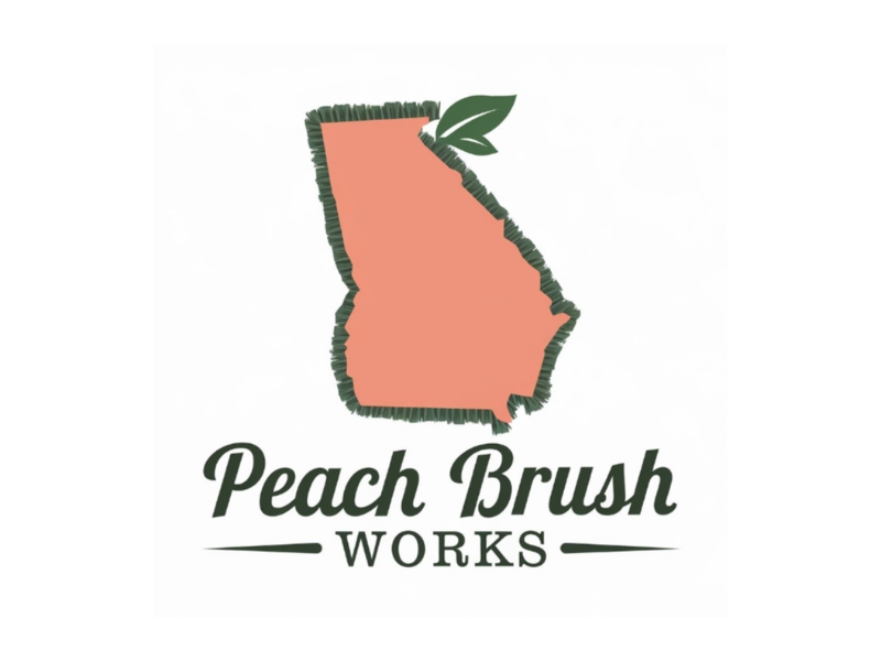 Peach Brush Works logo design by Queen D