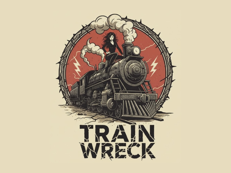 Train Wreck logo design by giphone