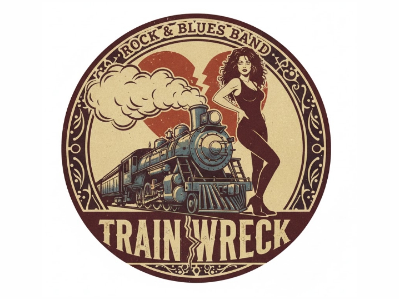 Train Wreck logo design by giphone