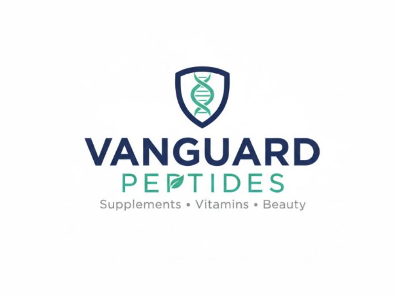 Vanguard Peptides logo design by Greenlight