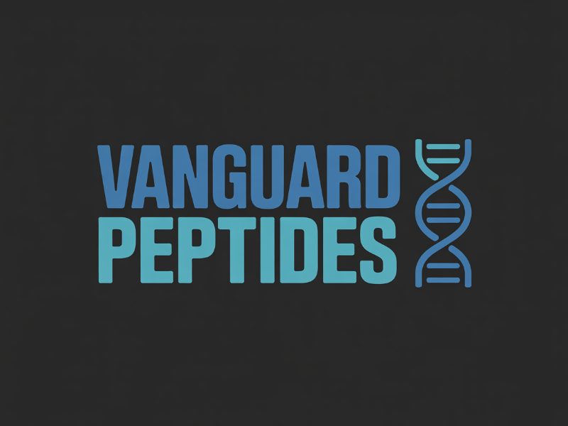 Vanguard Peptides logo design by Octavino
