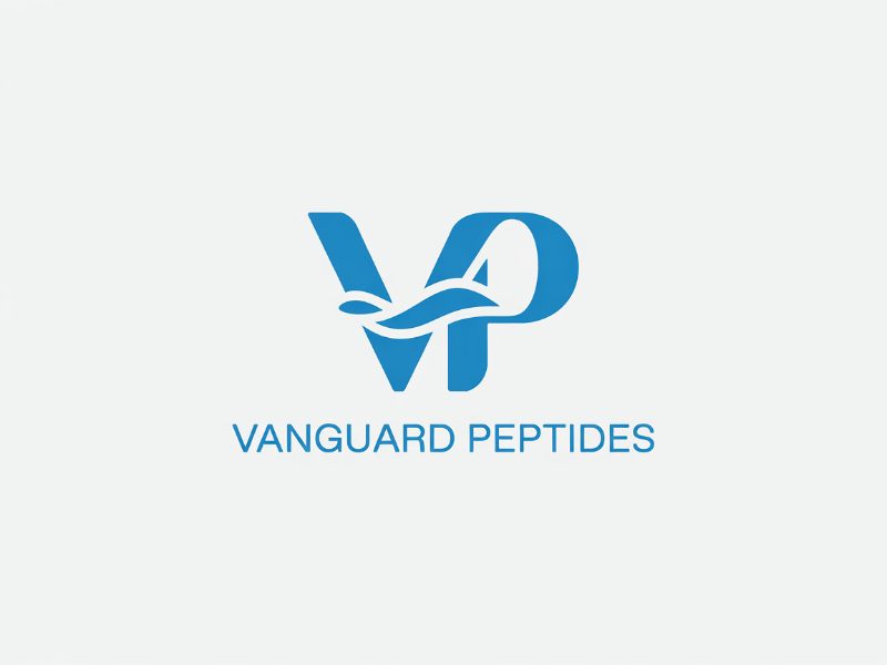 Vanguard Peptides logo design by Octavino