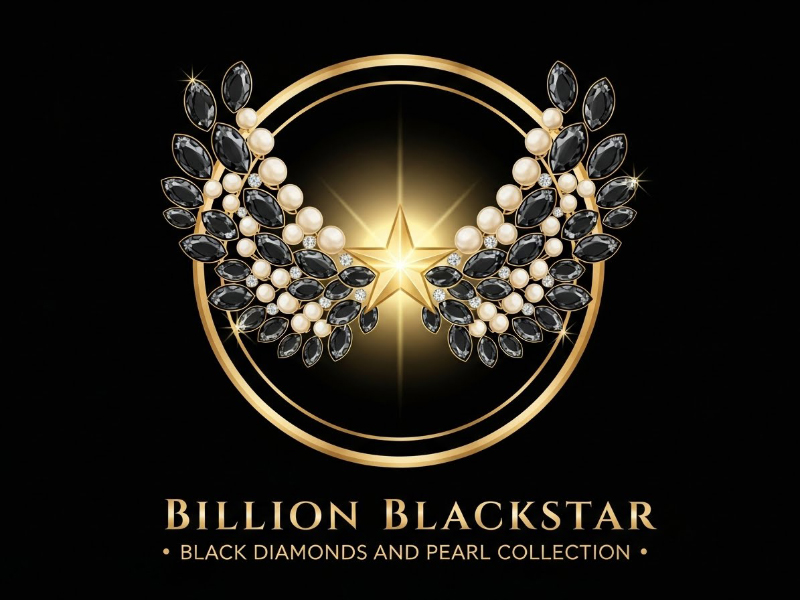 Billion Blackstar Black Diamonds and Pearl Collection logo design by cwrproject