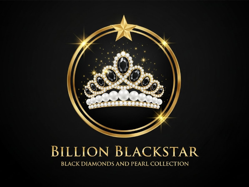 Billion Blackstar Black Diamonds and Pearl Collection logo design by cwrproject