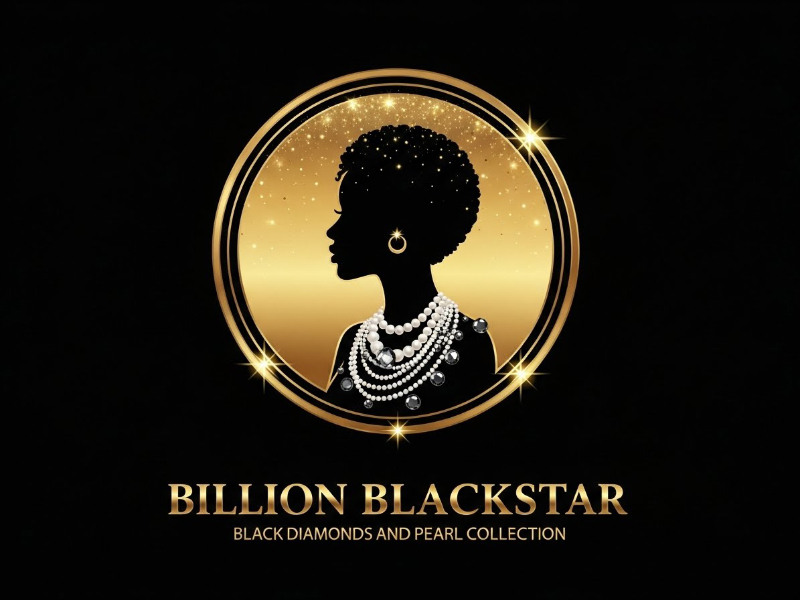 Billion Blackstar Black Diamonds and Pearl Collection logo design by cwrproject