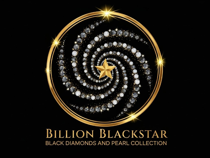 Billion Blackstar Black Diamonds and Pearl Collection logo design by cwrproject