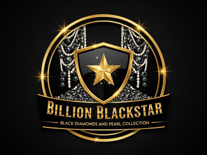 Billion Blackstar Black Diamonds and Pearl Collection logo design by cwrproject