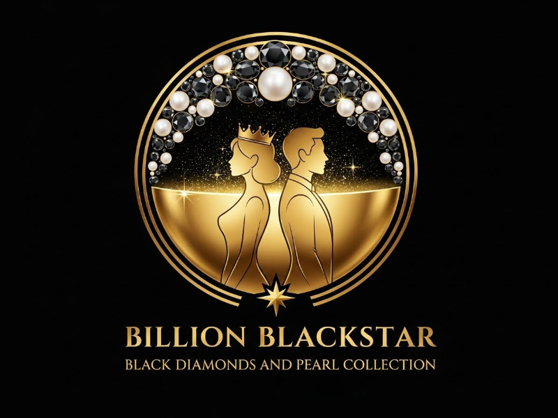 Billion Blackstar Black Diamonds and Pearl Collection logo design by cwrproject