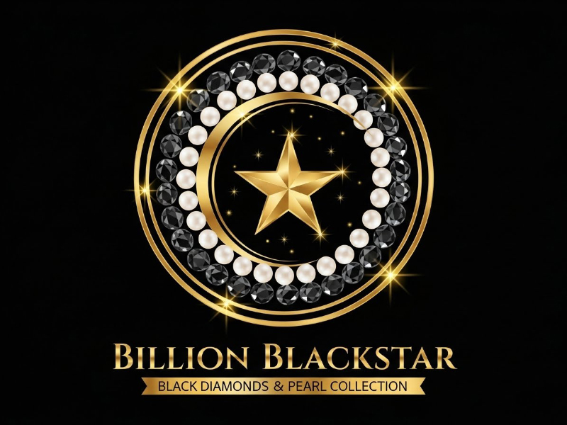 Billion Blackstar Black Diamonds and Pearl Collection logo design by cwrproject