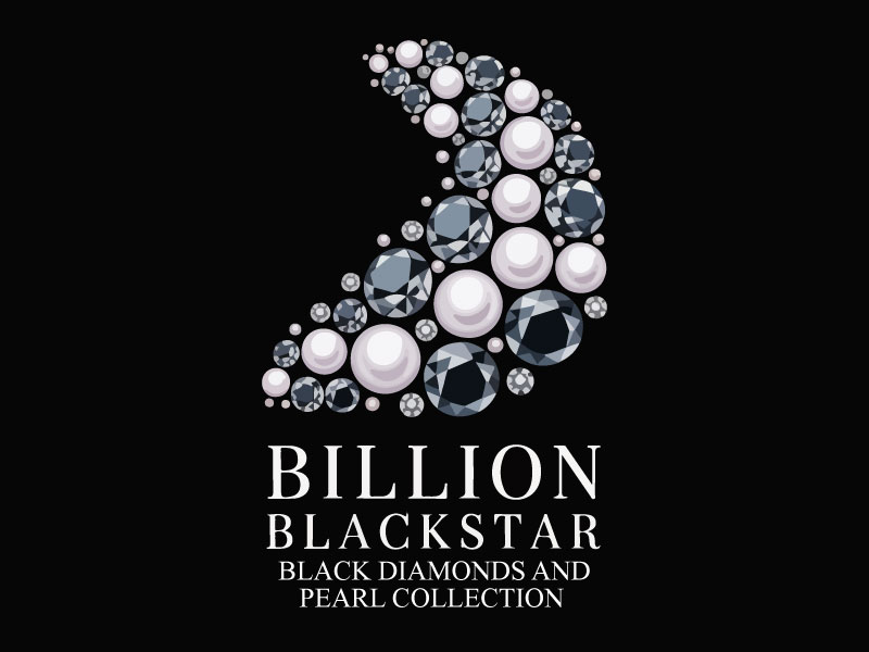 Billion Blackstar Black Diamonds and Pearl Collection logo design by Suvendu