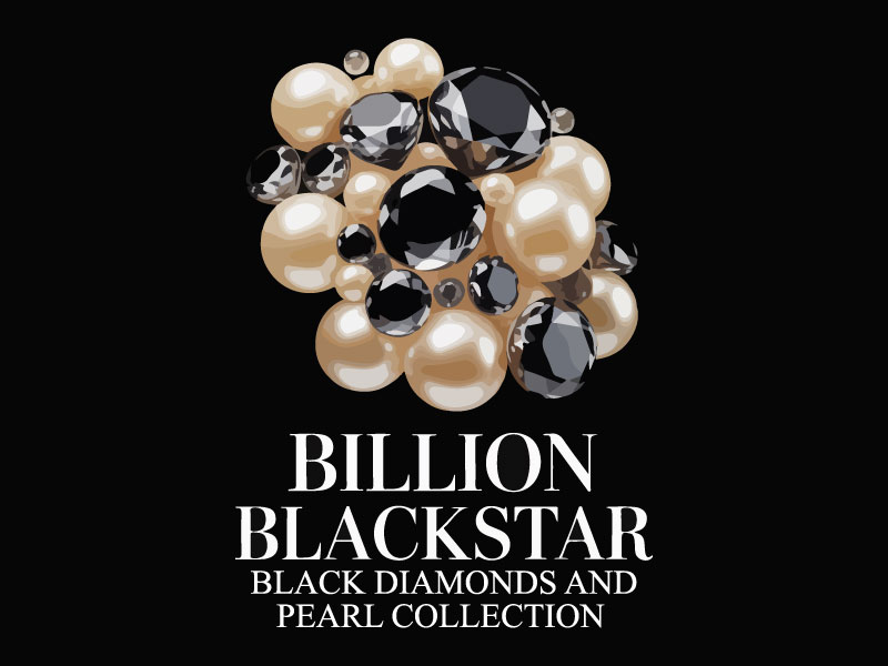 Billion Blackstar Black Diamonds and Pearl Collection logo design by Suvendu