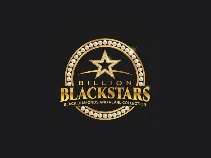 Billion Blackstar Black Diamonds and Pearl Collection logo design by iffikhan