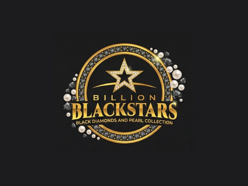 Billion Blackstar Black Diamonds and Pearl Collection logo design by iffikhan