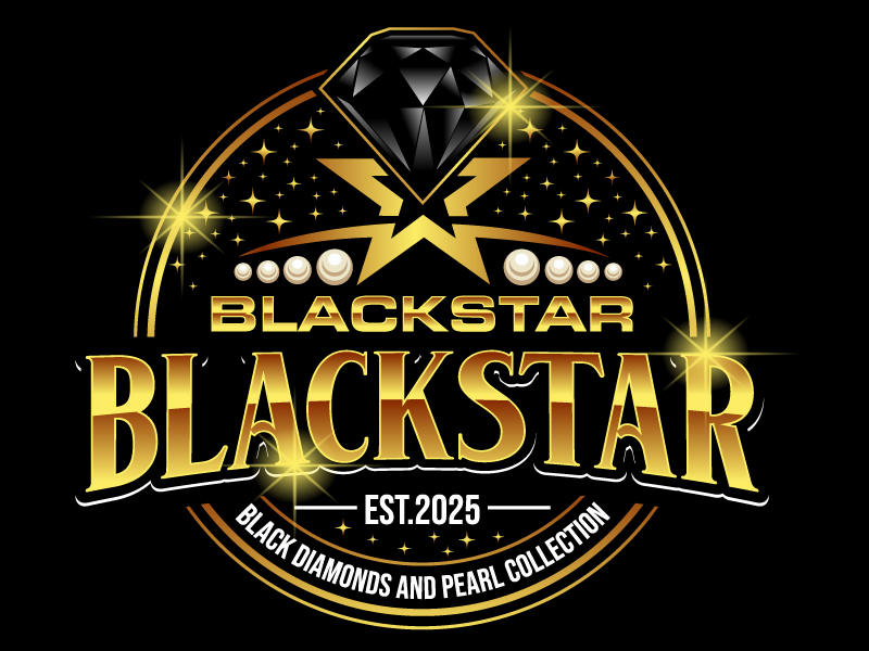 Billion Blackstar Black Diamonds and Pearl Collection logo design by LogoQueen