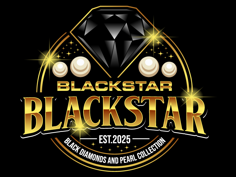 Billion Blackstar Black Diamonds and Pearl Collection logo design by LogoQueen