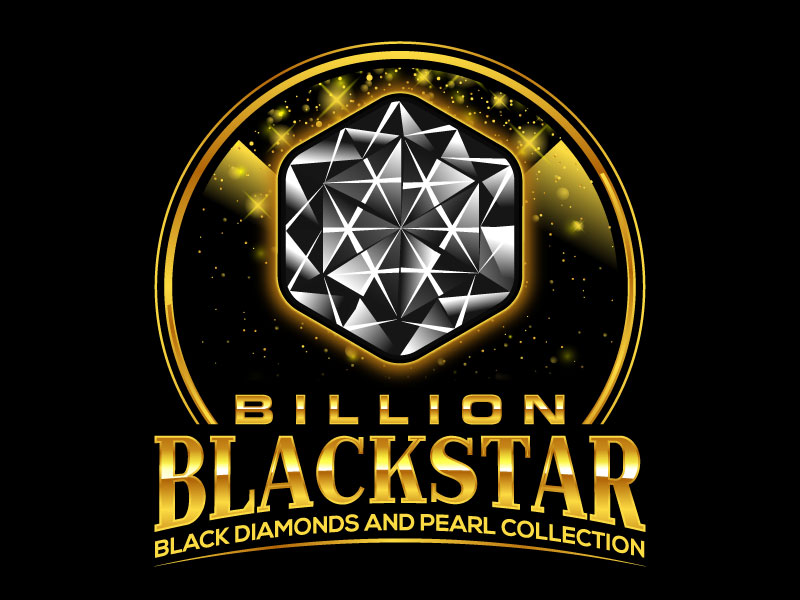 Billion Blackstar Black Diamonds and Pearl Collection logo design by LogoQueen