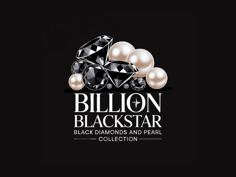 Billion Blackstar Black Diamonds and Pearl Collection logo design by Poki