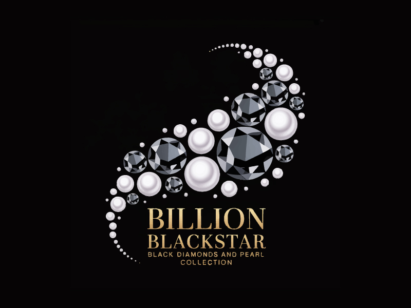Billion Blackstar Black Diamonds and Pearl Collection logo design by Poki