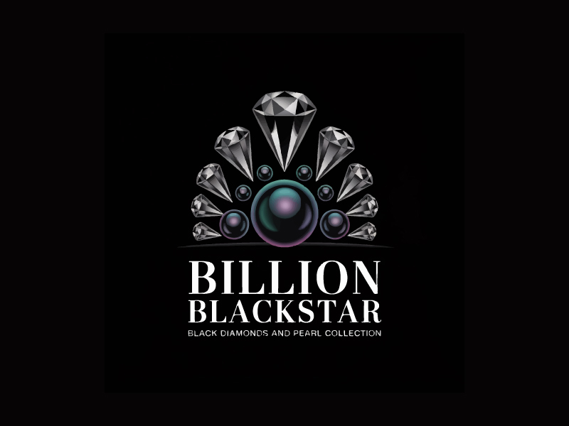 Billion Blackstar Black Diamonds and Pearl Collection logo design by Poki