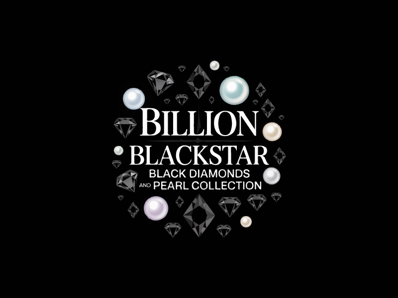 Billion Blackstar Black Diamonds and Pearl Collection logo design by Poki