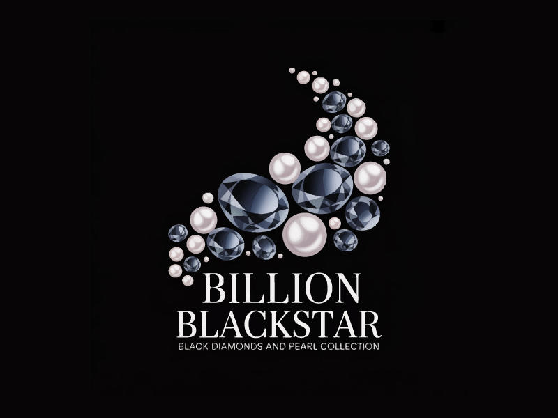 Billion Blackstar Black Diamonds and Pearl Collection logo design by Poki