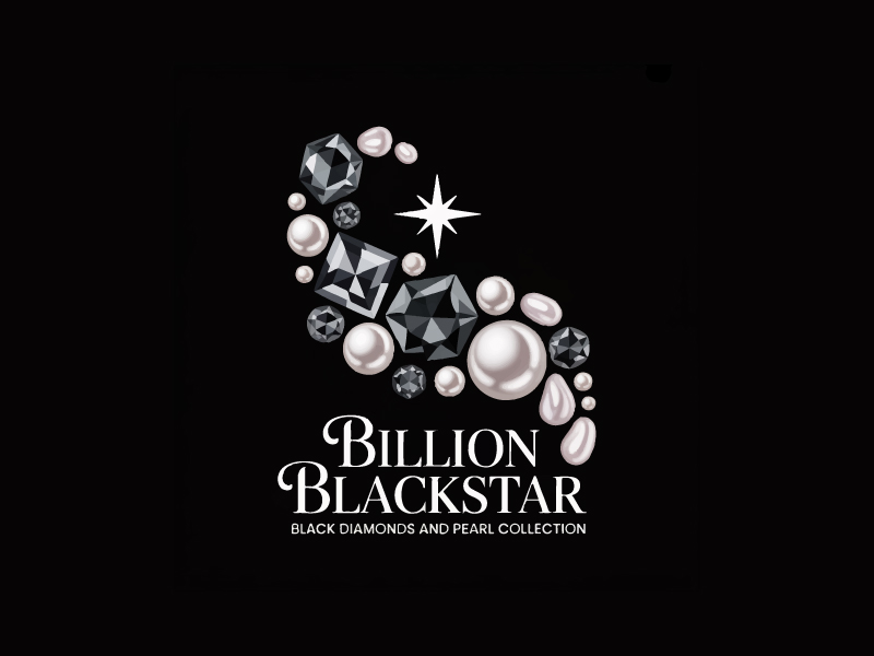 Billion Blackstar Black Diamonds and Pearl Collection logo design by Poki