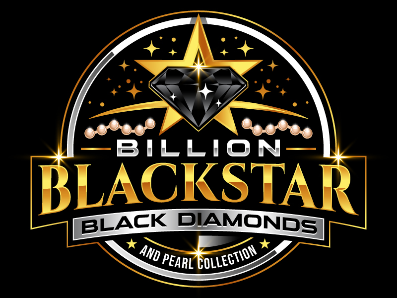 Billion Blackstar Black Diamonds and Pearl Collection logo design by LogoQueen