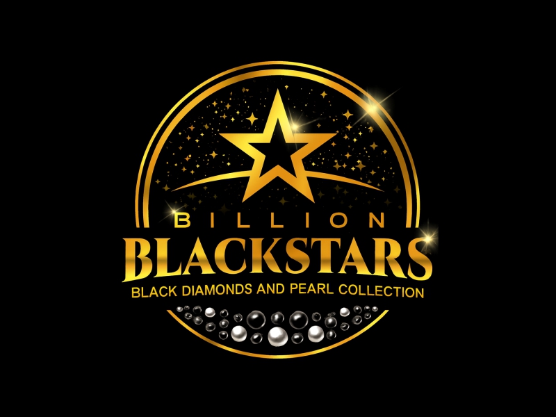 Billion Blackstar Black Diamonds and Pearl Collection logo design by Octavino