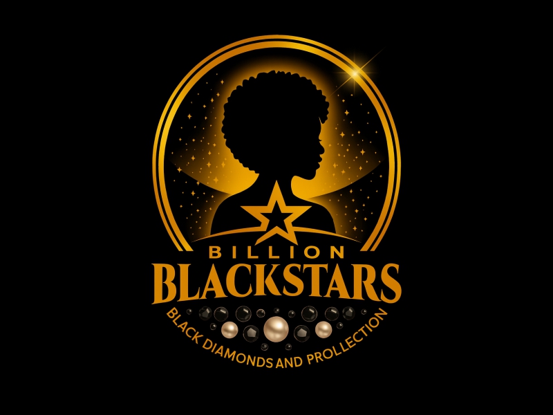 Billion Blackstar Black Diamonds and Pearl Collection logo design by Octavino