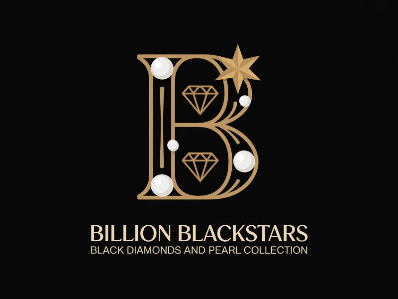 Billion Blackstar Black Diamonds and Pearl Collection logo design by Octavino
