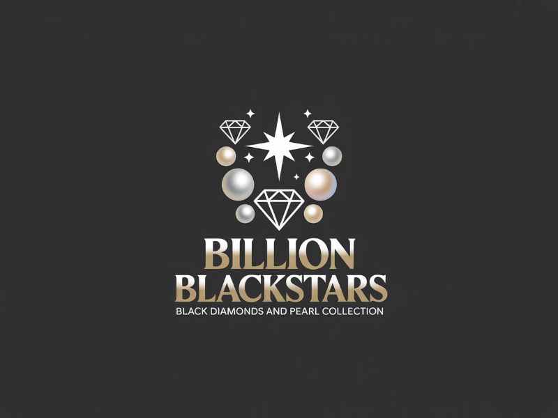 Billion Blackstar Black Diamonds and Pearl Collection logo design by XenaArt