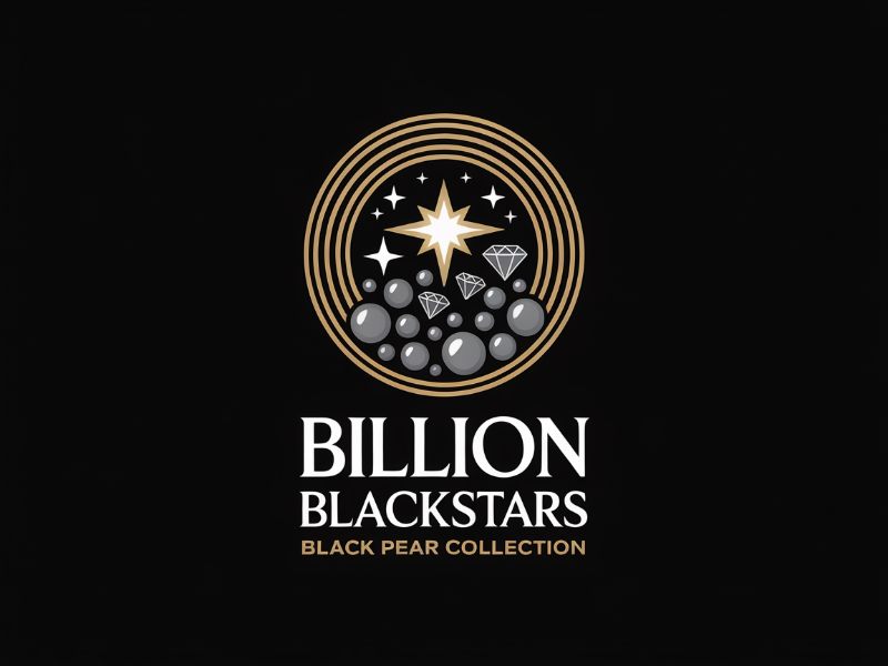 Billion Blackstar Black Diamonds and Pearl Collection logo design by XenaArt