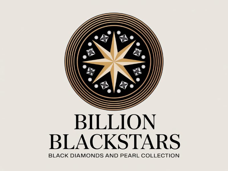 Billion Blackstar Black Diamonds and Pearl Collection logo design by XenaArt