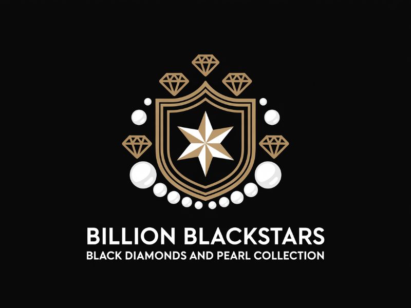 Billion Blackstar Black Diamonds and Pearl Collection logo design by XenaArt