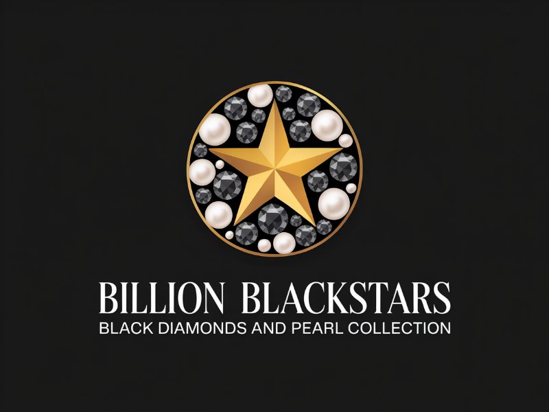 Billion Blackstar Black Diamonds and Pearl Collection logo design by XenaArt