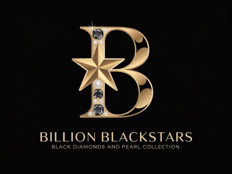 Billion Blackstar Black Diamonds and Pearl Collection logo design by XenaArt